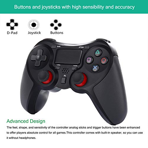 FONCBIEN Controlador Inalámbrico Playstation4, Controlador Inalámbrico Gamepads Manija del Juego Joypad con Los Botones De Activación Playstation 4 y Windows