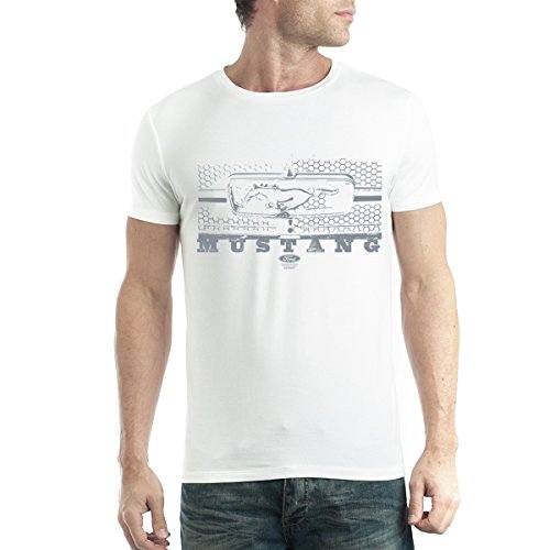 Ford Mustang Parrilla Hombre Camiseta Blanco S