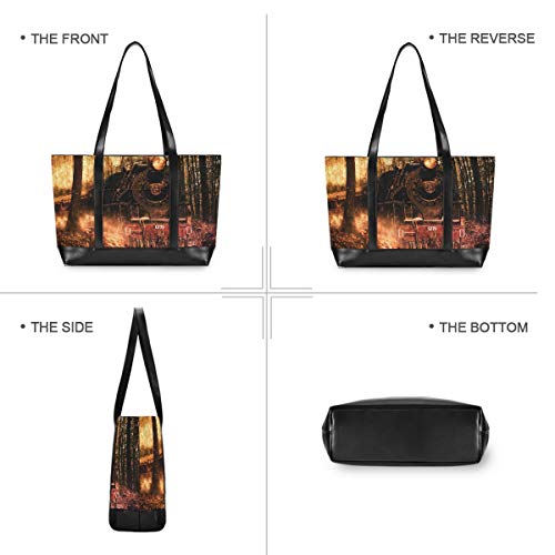 Forest Steam Engine Train Handbag Tote Casual Outdoor Computer Bag Fashion Large Capacity