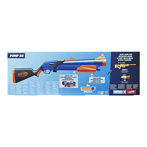 Fornite Pistola NERF FORTNITE Pump SG ¡Lanzamiento DE Larga Distancia, Multicolor (Hasbro F0318EU4)