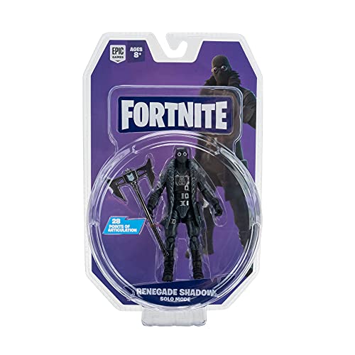 Fortnite Figura de núcleo Renegade Shadow de 4 Pulgadas, Muy Detallada con Herramienta de Cosecha, Estilos (Jazwares LLC FNT0644)