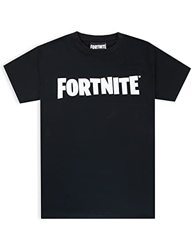 Fortnite Logo Boys Camiseta Negro Corto Manga Gamer Top 9-11 años