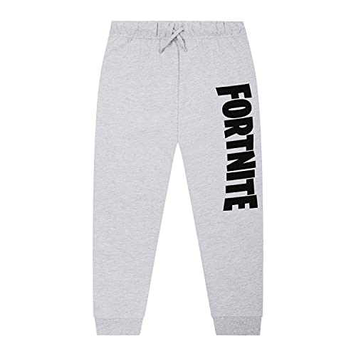 Fortnite Pantalon Chandal Niño, Pantalones de Deporte Niño Algodon 100%, Merchandising Oficial Regalos para Niños y Adolescentes 7-14 Años (Gris, 9/10 años)