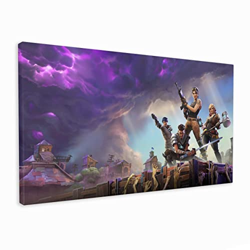 Fortnite Zombies Playstation 4 Xbox Battle Royal Last Laugh Personajes del juego enmarcado para Man Cave Gaming Den Boys Bedroom (40 x 24 pulgadas)