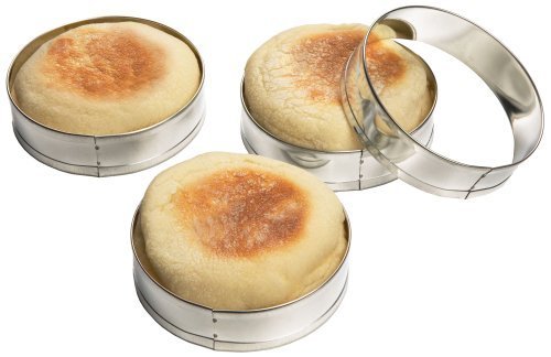 Fox Run 4 Pc English Muffin Biscuit Cookie Rings Cutter Set Egg Pancake 2-Pack