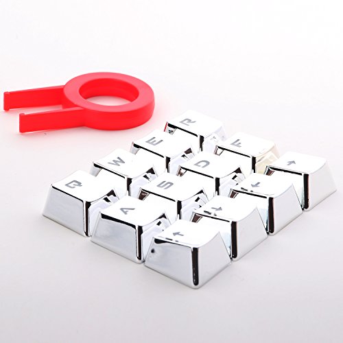 FPS and MOBA Gaming Keycaps Set para teclados mecánicos it de actualización de teclas de juego FPS y MOBAQWER/ASDF/WASD/Teclas (Plata)