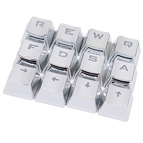 FPS and MOBA Gaming Keycaps Set para teclados mecánicos it de actualización de teclas de juego FPS y MOBAQWER/ASDF/WASD/Teclas (Plata)