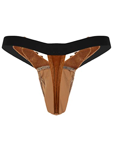 Freebily Disfraz Navideño de Lencería Tanga para Hombres Adultos Ropa Interior de Reno Chulo Divertido para Fiesta Navidad Carnaval Despedida de Soltero Marrón B L