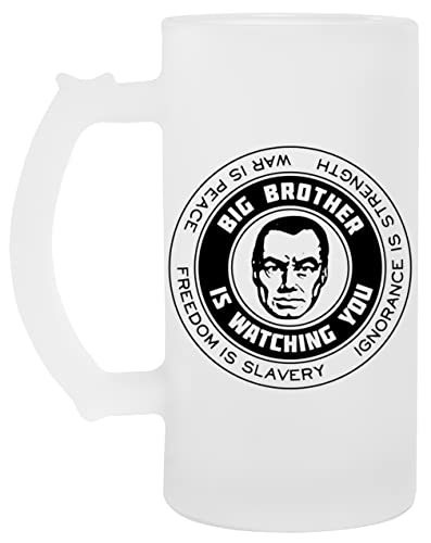 Freedom is slavery - Ignorance is strength - War is peace - George Orwell, 1984 - Orwell Vidrio Cerveza Taza Glass Beer Mug Cup