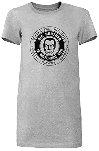 Freedom is Slavery - Ignorance is Strength - War is Peace - George Orwell, 1984 - OrwellLargo Camiseta Vestir Mujer Gris Women's Long tee Dress Grey