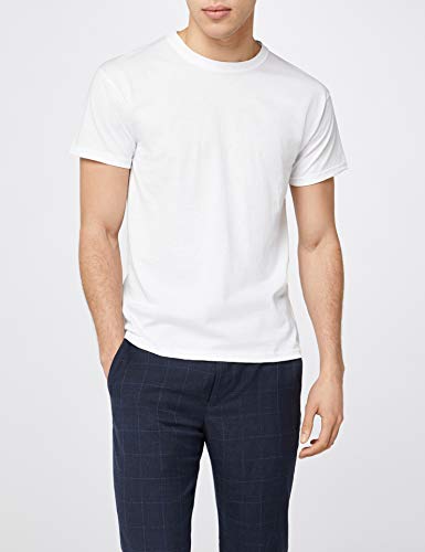 Fruit of the Loom Mens Original 5 Pack T-Shirt Camiseta, Blanco (White), Large (Pack de 5) para Hombre