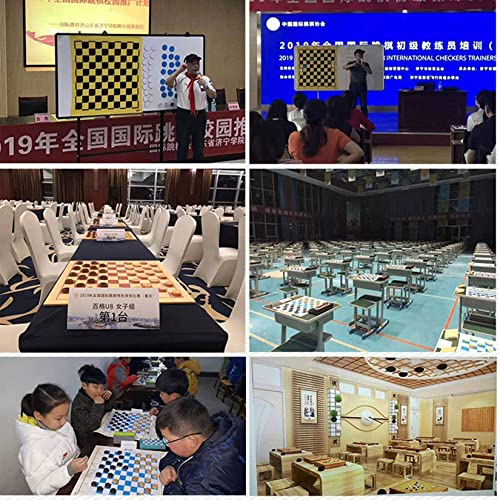 FTFTO Chess Set Travel Tabletop Game with 5mm Ultra-Thin Wooden Chess Board Parent-Child Chess Teaching 43x43cm