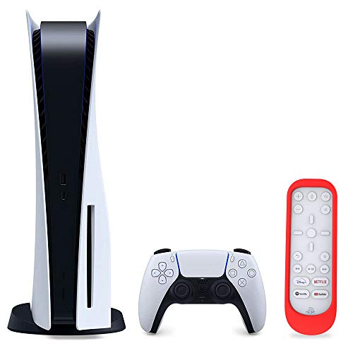 Funda de Silicona para Playstation 5 Media Remote,Funda Protectora para Mando a Distancia PS5,Accesorios Impermeables a Prueba de Golpes para PS5 (Rojo)