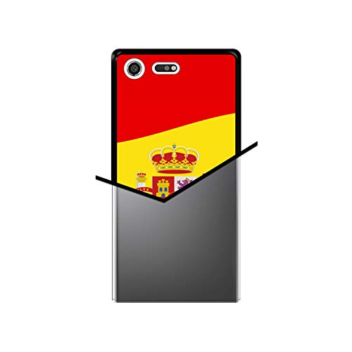 Funda Negra para [ Sony Xperia XZ Premium ] diseño [ Ilustración 2, Bandera de España ] Carcasa Silicona Flexible TPU
