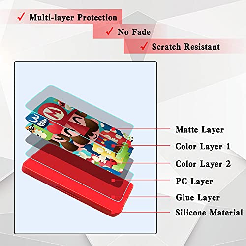 Funda para Almacenamiento de 24 Juegos para Nintendo Switch y 24 TF Card, Estuche para Tarjetas de Memoria, Nueva Estuche Cartuchos para Nintendo Switch con Patrón Dinámico 3D (Mario)