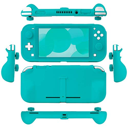Funda para la Nintendo Switch Lite – Comfort Grip Case, Carcasa Protectora con puños de Mano Rellenos Integrados para la Parte Posterior de la Consola Switch Lite, con Soporte Plegable - Turquesa
