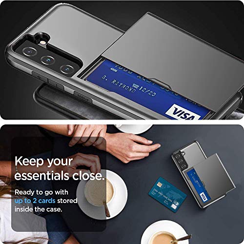 Funda para Samsung Galaxy S21 Ultra 5G, Funda Cartera Billetera para Samsung Galaxy S21 Ultra Carcasa [tarjetero], Hard PC Silicona TPU Bumper Antigolpes Case para Samsung Galaxy S21 Ultra (gris)