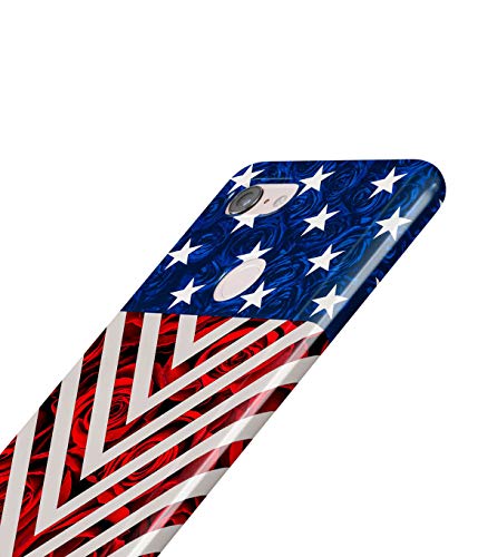 Funda Protectora de Plástico Duro para Google Pixel 3 Bandera Estadounidense American Flag Pattern New York America USA Dream Country Trippy Manhattan NYC Explore Funda Delgada y Ligera