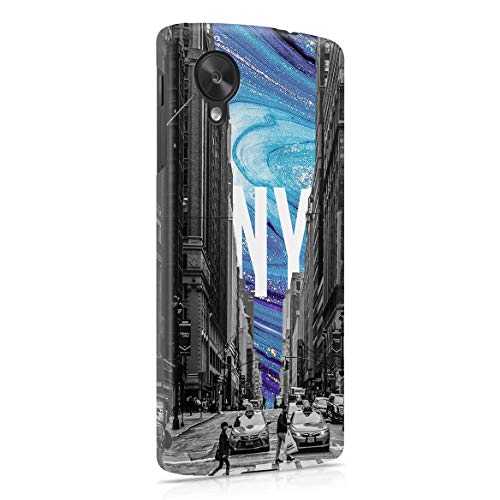 Funda Protectora de Plástico Duro Para LG Google Nexus 5 Galaxy Stars Cosmic New York America USA Dream Country Skyscraper Manhattan Cityscape Travel NYC Explore Time Square Funda Delgada y Ligera