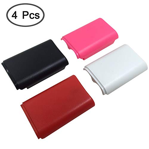 Funda Shell de 4 piezas para batería AFUNTA para el controlador inalámbrico Xbox 360 - 4 colores (Negro, Blanco, Rojo, Rosa)