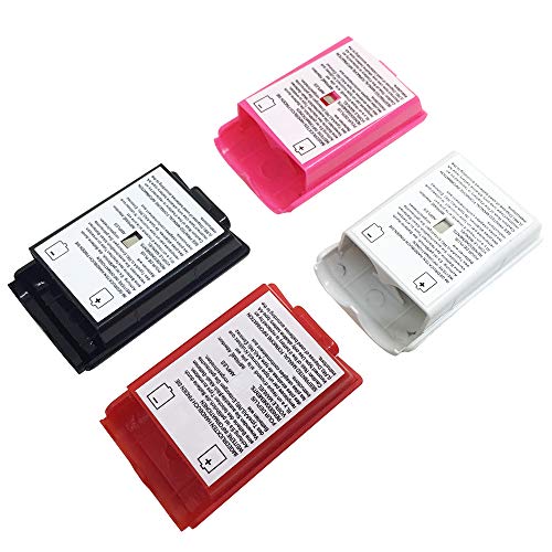 Funda Shell de 4 piezas para batería AFUNTA para el controlador inalámbrico Xbox 360 - 4 colores (Negro, Blanco, Rojo, Rosa)