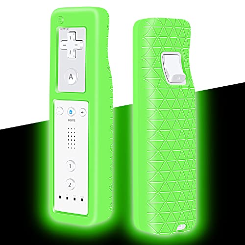 Funda Silicona para Mando Nintendo Wii/Wii U Control, Funda Protectora para Gamepad de Mando inalámbrico de Nintendo Wii (Glow Green)