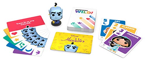 Funko 49357 Board Games 49357 Signature Something Wild Card Game-Aladdin - Genie, Multicolour