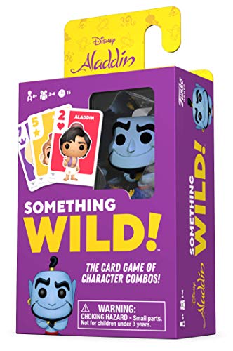Funko 49357 Board Games 49357 Signature Something Wild Card Game-Aladdin - Genie, Multicolour