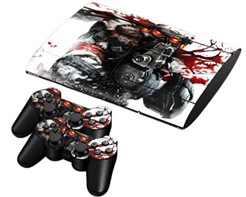 Funky Planet PS3 Super Slim Playstation Pegatinas de PVC para la Consola + 2 Controladores Decal Protector Arte [Sony_playstation3] (Killzone)