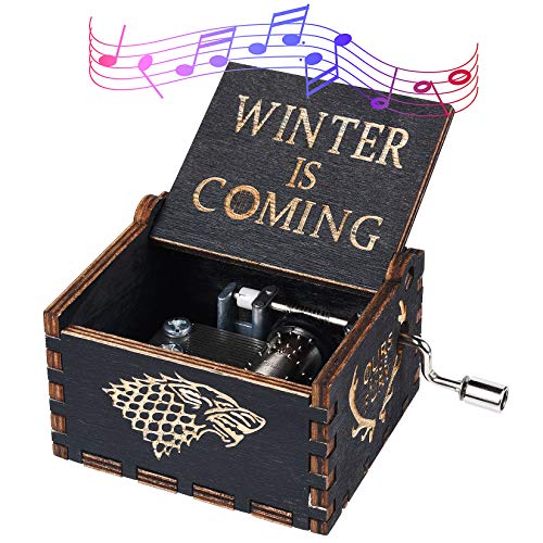 Funmo - Premier - Caja de música, con el Grabado Game of Thrones en Madera, Caja Decorativa