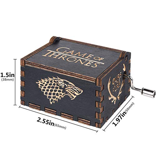 Funmo - Premier - Caja de música, con el Grabado Game of Thrones en Madera, Caja Decorativa