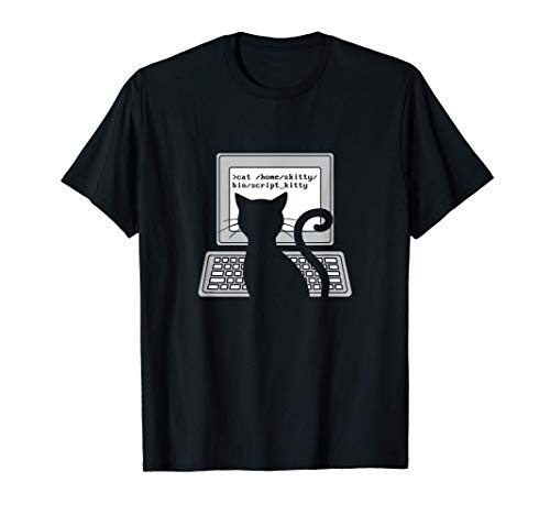 Funny script kitty tech cat memes hacker security syadmin Camiseta