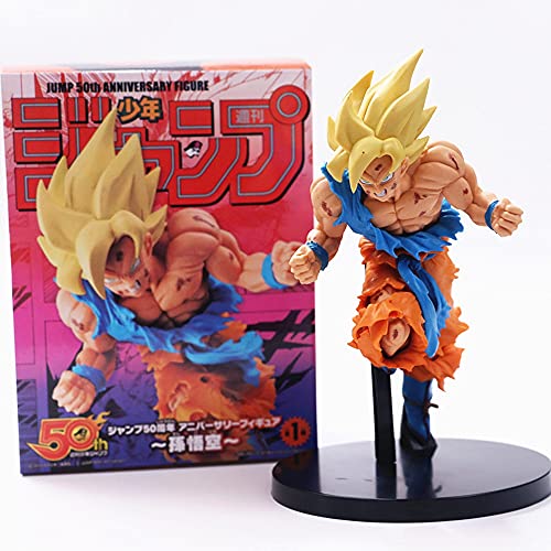 FUXIANG 20cm Figura de Anime Dragon Ball Son Goku Figuras de Modelo de acción Super Saiyan PVC Anime Figurilla Muñeca Juguetes Regalo (con Caja al por Menor)