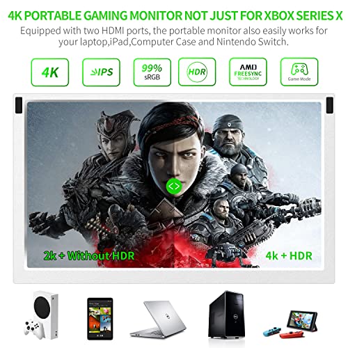 G-STORY 12,5” Xbox Series S Monitor, UHD 4K Portable Monitor Xbox Series S, IPS Gaming Monitor for Xbox Series S Dual Speakers, HDMI, HDR, FreeSync, Game Mode, Xbox Monitor