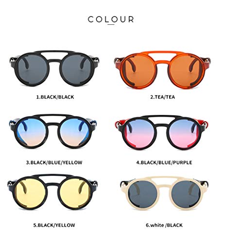 Gafas De Sol Steampunk Gafas De Sol Redondas Mujer Hombre Vintage Steam Punk Gafas De Sol Uv400 Sunglass Shades-05