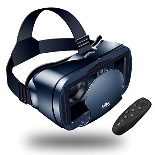 Gafas VR de Realidad Virtual,3D VR Gafas con Remoto Controlador, para Juegos Visión Panorámico Immersivo para iPhon X/7/ 7plus /6s 6/Plus, Galaxy s8/ s7 con Pantalla de 5,0 a 7,0 Pulgadas