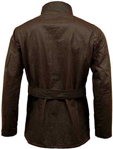 GAME Continental con Cinturón Motocicleta Chaqueta Cera Marrón - Marron, Medium