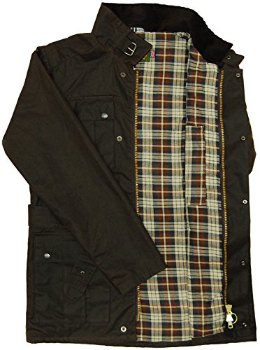 GAME Continental con Cinturón Motocicleta Chaqueta Cera Marrón - Marron, Medium