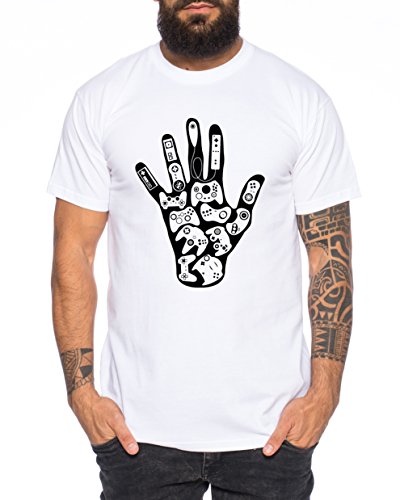 Game Hand Boy 16-bit SNES Mario Super Kart 8-bit Yoshi Camiseta de Hombre, Farbe2:Weiß;Größe2:3XL