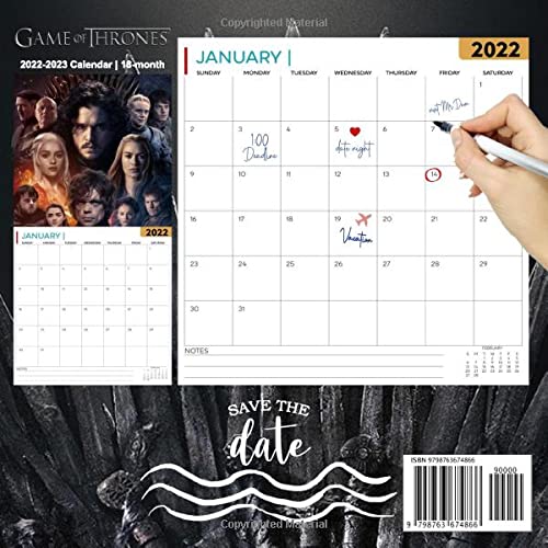 Game of Thrones 2022-2023 Calendar: Game of Thrones OFFICIAL Calendar 2022, TV series & movie films calendar 2022-2023. Calendar planner 2022-2023. ... - 18 monthly. Kalendar Calendario Calendrier