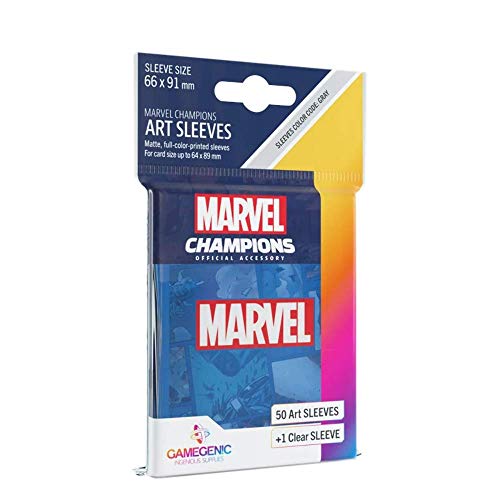 GAMEGEN!C Marvel Champions Sleeves G10106, 66 x 91 mm, Azul (Blue)