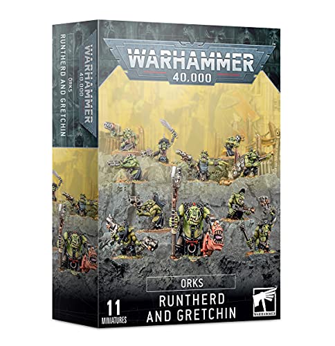 Games Workshop 99120103053 - Ork Gretchin - Warhammer 40000 - Contiene 10 Figuras gretchins y un Ork Runtherd - Miniaturas Citadel