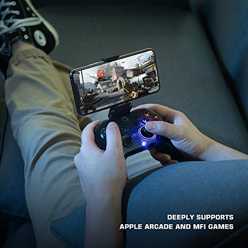 GameSir T4 pro Controlador inalámbrico de juegos Bluetooth para Windows 7 8 10 PC / iOS / teléfono Android / Nintendo Switch, joystick móvil recargable Gamepad para juegos MFi, retroiluminación LED