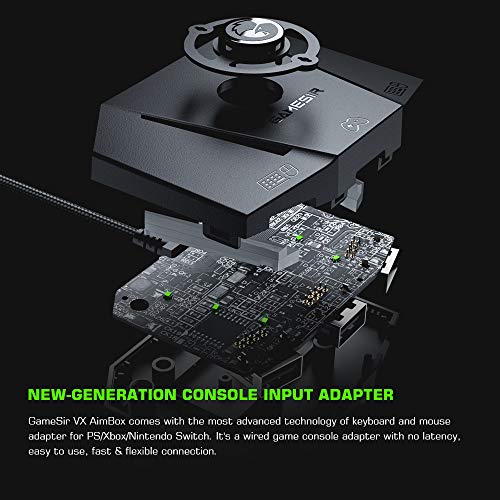 GameSir VX AimBox Consola de Juegos Adaptador de ratón y Teclado Convertidor de conexión por Cable Compatible con Nintendo Switch, Xbox Series X, Xbox One, PS4