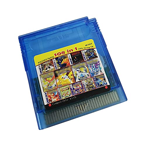 GAOHEREN 108 en 1 Series Classic Recolección Colorida Versión Cartucho Cartucho Tarjeta de Consola English Language Fit For Gameboy GHR (Color : Blue)