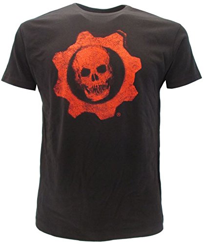 Gears of War Camiseta original de 4 calaveras Classic Cog Logo marca negra con etiqueta y etiqueta de originalidad camiseta Negro 9-11 Años