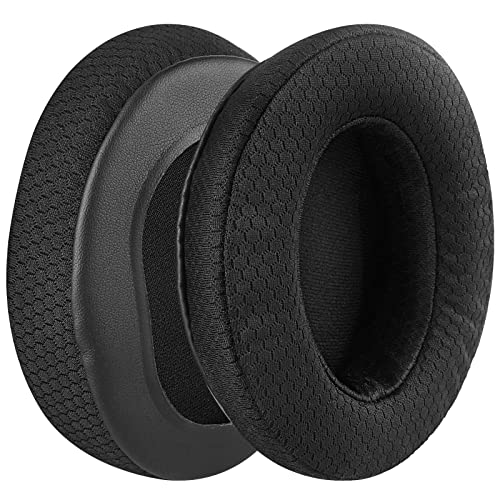 Geekria Almohadillas de repuesto de tela de malla para Turtle Beach Stealth 400, 500X, 700X, 420X, Ear Force XO SEVEN, XP500, PX5, PX4, X42, almohadillas para los oídos (negro)