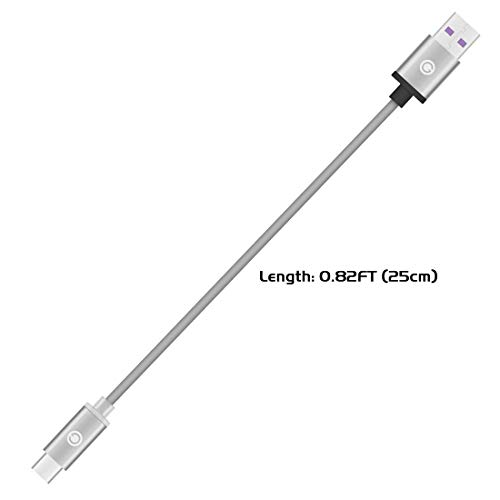 Geekria Headset Charging Cable Compatible with Sony Xperia Ear Duo, SBH90C, Play Earset, Beyerdynamic Amiron Wireless JP, Nintendo Switch/Breathing Light Type C Charging Cord (0.82FT, Gray)