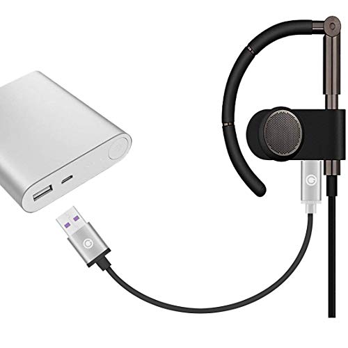 Geekria Headset Charging Cable Compatible with Sony Xperia Ear Duo, SBH90C, Play Earset, Beyerdynamic Amiron Wireless JP, Nintendo Switch/Breathing Light Type C Charging Cord (0.82FT, Gray)
