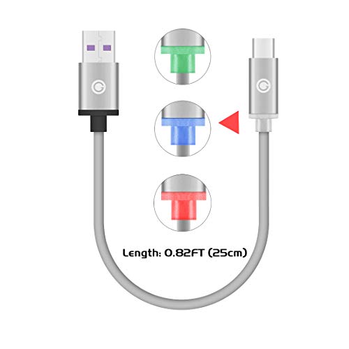 Geekria Headset Charging Cable Compatible with Sony Xperia Ear Duo, SBH90C, Play Earset, Beyerdynamic Amiron Wireless JP, Nintendo Switch/Breathing Light Type C Charging Cord (0.82FT, Gray)